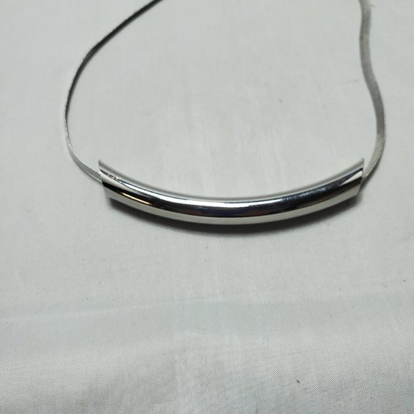 Mystique silver slider bar  necklace with snake chain - Picture 4 of 6